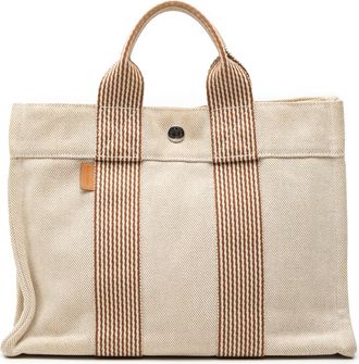 Herm&egrave;s Beige Canvas Fourre Tout PM