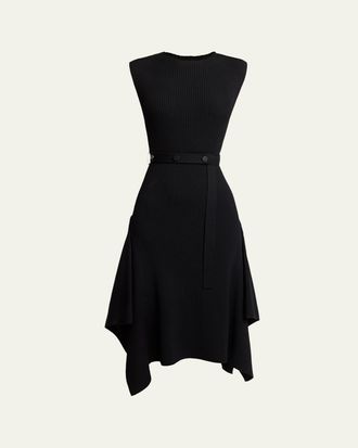 Proenza Schouler Artemis Sleeveless Rib Knit Belted Midi Dress