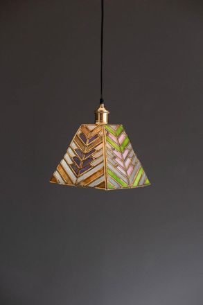 Kalalou Stained Glass Pendant Lamp