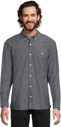 L.L.Bean Comfort Stretch Chambray Shirt, Traditional Untucked Fit, Long-Sleeve Mens Jacket Dark Indigo : 2XL, Cotton