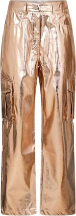 Amy Lynn AmyLynn Cargo-broek met rechte pijpen en metallic-effect voor dames (Roze Goud)