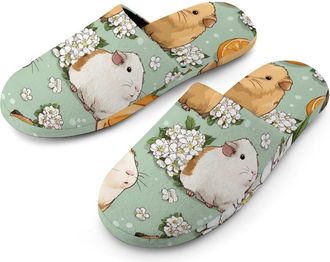Generic Capybara Guinea Pigs Mens Slippers Warm Non-Slip Houes Shose Spa Slipper for Home Bedroom