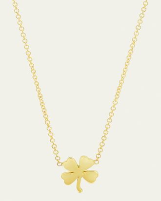 Jennifer Meyer Mini Clover Necklace in Yellow Gold