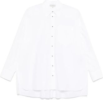 Antonelli Shirts, female, White, Size: S White Cotton Shirt Long Sleeve