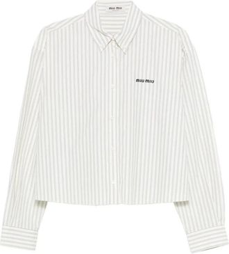 Miu Miu Cropped Striped Shirt Clothing