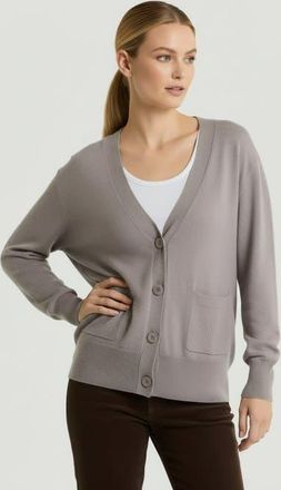 Majestic Filatures Stretch Organic Cotton Knit Long Sleeve Cardigan in Orage at Nordstrom, Size 2