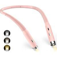 OEM L&aacute;mpara De Lectura Cervical, L&aacute;mpara De Mesita De Noche Recargable, 3 Niveles De Brillo Ajustables, Plegable 360&deg;, L&aacute;mpara De Lectura Led, Rosa - Crez