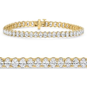 Pompeii3 10Ct Oval Cut Diamond Tennis Bracelet 7 14k Yellow Gold Lab Grown Size: Medium