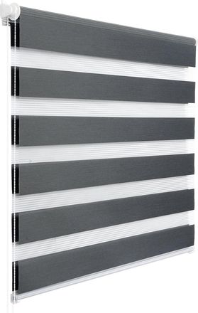 Woltu Estor Enrollable Opaco Doble Para Interiores Sin Taladrar Gris Oscuro 100x120 Cm - Woltu