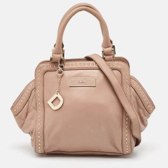 DKNY Dkny Old Rose Leather Studded Satchel