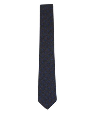Ferragamo herringbone pattern tie - men - Wool - One Size - Grey