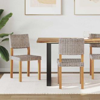 vidaXL vidaXL Sedia da pranzo 2 pcs Grigio Kubu 46 x 55 x 84 cm Rattan Kubu