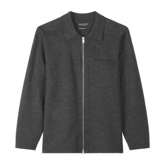 Marc O'Polo Overshirt Strickjacke - Heren - Jassen - Grijs - Maat: L Wol
