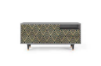 StoryZ Mueble de TV azul 2 cajones y 2 puertas L 125 cm