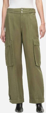 Frame Denim Wide Leg Cargo Jeans In Poblano