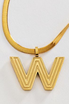 Anthropologie Water Resistant Initial Necklace
