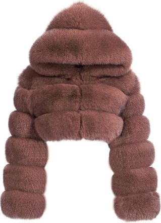 Wanan Luxury Amira Brown Fox Fur Jacket