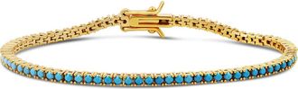SHYMI Classic Tennis Bracelet in Gold/Turquoise at Nordstrom, Size 6.5