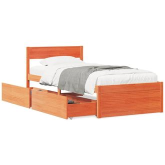 Berkfield Home Bed Frame without Mattress Wax Brown 90x200 cm Solid Wood Pine