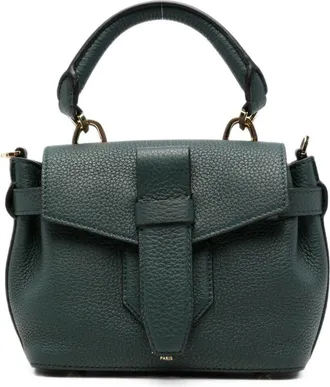 Lancel Handbag Green Leather Charlie Mini