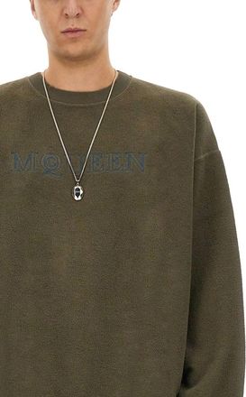 Alexander McQueen Logo-Embroidered Cotton Sweatshirt - Green