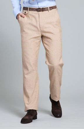 Billy Reid Flat Front Linen & Cotton Pants in British Khaki at Nordstrom, Size 30 X 32
