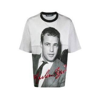 Dolce & Gabbana Heren, Tops, Grijs, Maat: XS Katoen