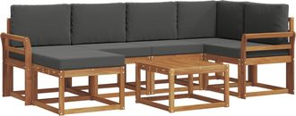 vidaXL Conjunto De Sof&aacute;s De Exterior 7 Uds. Natural Y Antracita Vidaxl