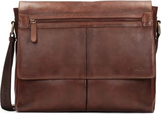 Kazar Elegante Leren Messenger Tas Urban Stijl - Heren - Schoudertassen - Bruin - ONE Size - Leer - Tassen