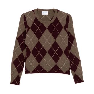 Be You Argyle Crewneck Trui - Dames - Truien - Veelkleurig - Maat: L