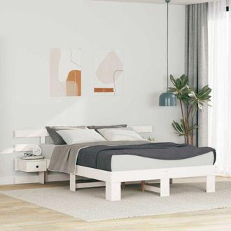 vidaXL Estructura De Cama Con Caj&oacute;n Blanco Vidaxl