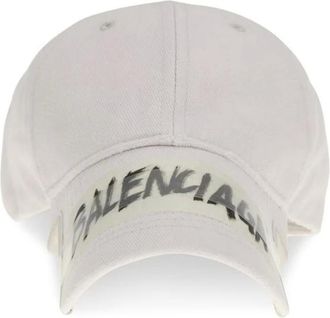 Balenciaga Caps, male, White, Size: ONE SIZE Cotton Baseball Hat