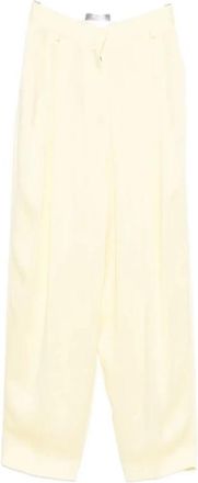Fabiana Filippi Viscose Acetate Broek - Dames - Wijde Broeken - Geel - XS - Broeken