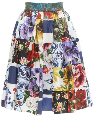 Dolce & Gabbana Patchwork Brocade Skirt, Size It 38 (Authentic Pre-Loved)