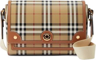Burberry Note check crossbody bag - women - Cotton - OS - Brown