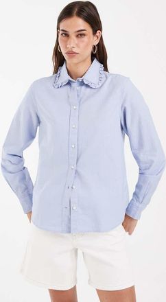 GANT Camicia blu con colletto con volant