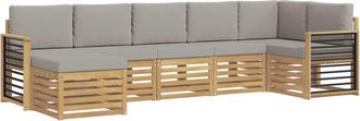 vidaXL Conjunto De Sof&aacute;s De Exterior 7 Uds. Blanco Y Gris Claro Vidaxl