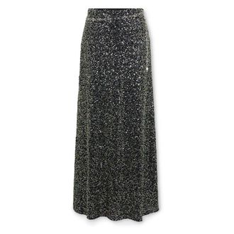 Paco Rabanne Maxi Skirts, female, Black, M, Black Sequin Embroidered Midi Skirt