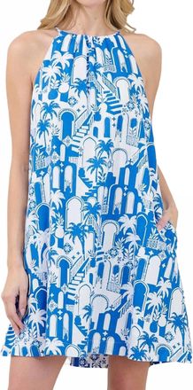 Sugarlips Haity Nala Shift Mini Dress In Blue Multi