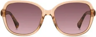 Kate Spade New York eliza 57mm gradient round sunglasses in Gold Beige/pink at Nordstrom