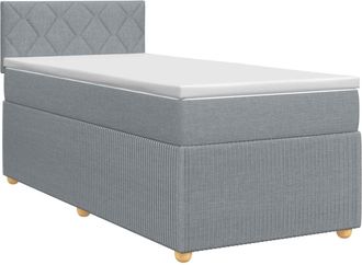 vidaXL Cama Box Spring Con Colch&oacute;n Gris Claro 90 X 190 Cm Tela Vidaxl