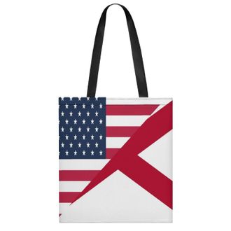 Generic U.S. And Alabama State Flag Womens Tote Casual Shopping Bag Lightweight Shoulder Bags Hobos Handbag for Work Travel Daily 35x40cm