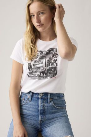Levi's The Perfect Tee - Donna - XS - Bianco / Zine Cowboy Grid Bright White
