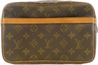 Louis Vuitton Pre-owned Monogram Clutch Bag - Dames - Vintage Clutch - Bruin - ONE Size - Vintage