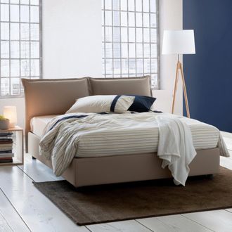 Talamo Italia Dmora - Cama Matrimonial Dcaprar, Cama Contenedor Con Revestimiento De Tela, 100% Made In Italy, Apertura Frontal, Adecuado Para Colch&oacute;n 160x190 Cm, T