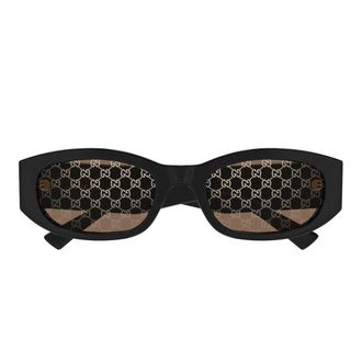 Gucci Sign Zonnebril - unisex - Zonnebrillen - Zwart - 55 MM - Nylon - Accessoires
