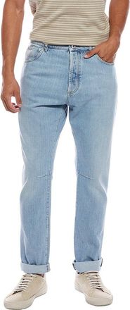 Brunello Cucinelli Leisure Fit Light Wash Cuffed Jean