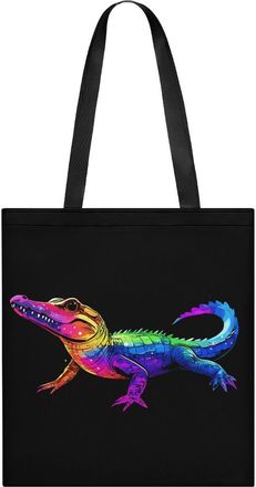 Generic Colorful Crocodile Print Tote Bag for Women Men Shoulder Bags Purses Pouch Handbags