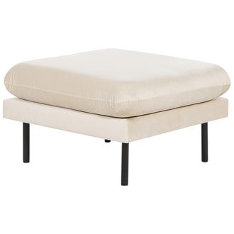 Beliani Beliani - Otomana Moderna Reposapi&eacute;s Cuadrado Acolchado Patas De Metal Terciopelo Beige Claro Vinterbro