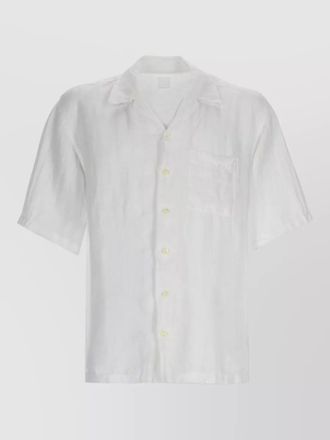 120% Lino linen shirt short sleeves chest pocket